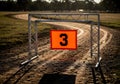 Drone Racing Gate on Dirt Track with High Detail Royalty Free Stock Photo