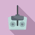 Drone remote control icon, flat style