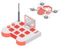 Quadcopter and Remote Controller, Drone Vector