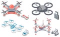 Quadcopter and Remote Controller, Drone Vector