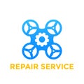 Drone repair service icon on white