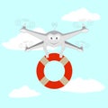 Drone. Rescue on the water Royalty Free Stock Photo