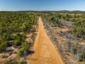 Drone Returning To Vehicle Home On Dirt Road Australia Royalty Free Stock Photo