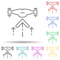 Drone rises multi color style icon. Simple thin line, outline vector of drones icons for ui and ux, website or mobile