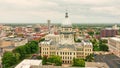 Slow drone rotation around Illinois State Capitol