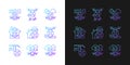 Drone rules gradient manual label icons set for dark and light mode