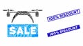 Drone Sale Banner Mosaic and Distress Rectangle Seals