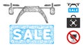 Drone Sale Banner Polygonal Web Vector Mesh Illustration