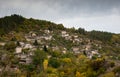 Drone scenery of traditional village of kipoi in Central Zagori, Epirus, in the Ioannina region Greece