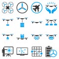 Drone shipment icon set