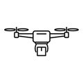 Drone shipping parcel icon, outline style