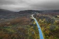 Drone Shoot over Scenic Road Across Scottish Highlands at Autumn Royalty Free Stock Photo