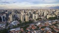 Drone shooting in a big city in the world, the Itaim Bibi neighborhood, the city of Sao Paulo