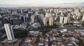 Drone shooting in a big city in the world, the Itaim Bibi neighborhood, the city of Sao Paulo