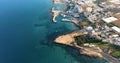 Panorama of the coastline of the city with luxury hotels, villas and bays