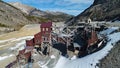 Drone shot of an abandoned mountain mine