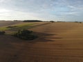 Drone shot of the agricultural fields in Boarhunt, Hampshire, UK Royalty Free Stock Photo