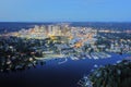 Drone shot of the city of Bellevue from above