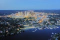 Drone shot of the city of Bellevue from above