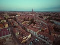 drone shot cityscape of Cremona, Lombardy, Italy Royalty Free Stock Photo