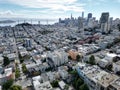 Drone shot of the cityscape of San Francisco, California Royalty Free Stock Photo