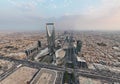 Drone shot flying. Saudi Arabia. Riyadh. Road. Day.