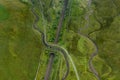 Drone shot of a footpath that takes you towards Whernside