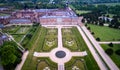 Drone shot of Hampton Court Palace Facade Royalty Free Stock Photo