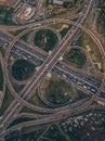 Aerial view from above of an urban landscape.