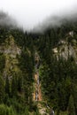 Drone shot of Horses Waterfall In Borsa, Romania Royalty Free Stock Photo