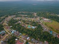 Drone shot of houses from top which is located in Felda Air Tawar 4, Kota Tinggi, Johor, Malaysia. Royalty Free Stock Photo