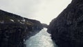 Drone shot of icelandic gullfoss cascade Royalty Free Stock Photo