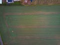 Drone shot of a large crop farm field Royalty Free Stock Photo