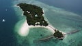 Drone shot of The Little Liguid Island (Buenavista Resort) on a sunny day Royalty Free Stock Photo