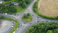 Drone shot of the Main Highway roundabout the the Northern Ireland Royalty Free Stock Photo