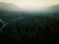 Drone shot of Mount Rainier Stratovolcano in Washington State Royalty Free Stock Photo