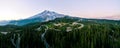 Drone shot of Mount Rainier Stratovolcano in Washington State Royalty Free Stock Photo