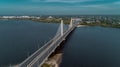 Drone shot of Nyerere bridge connecting Dar es Salaam, Tanzania Royalty Free Stock Photo
