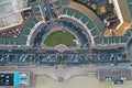 Drone shot of the Pier Village oceanfront neighborhood in Long Branch, New Jersey