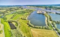 Drone shot of the river Maas with floodplain