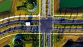 Drone shot of the Roadway Intersection at Mirada, San Antonio, Florida, USA