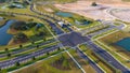 Drone shot of the Roadway Intersection at Mirada, San Antonio, Florida, USA