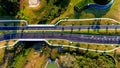 Drone shot of the Roadway overhead at Mirada, San Antonio, Florida, USA