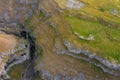 Slow shutter speed shot of Gordale Beck with Gordale Scar in the background,Malham, Royalty Free Stock Photo