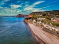 Drone shot of Sidmouth Beach