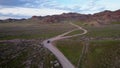 Drone shot van at river Ili in Kazakhstan