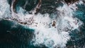 Photo with dron rocks, beach sunset in Gran Canaria Spain Royalty Free Stock Photo