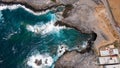 Photo with dron rocks, beach sunset in Gran Canaria Spain Royalty Free Stock Photo