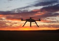 Drone in the sky during sunrise Royalty Free Stock Photo