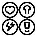 Drone software showing battery life, home location, connection status and emergency landing